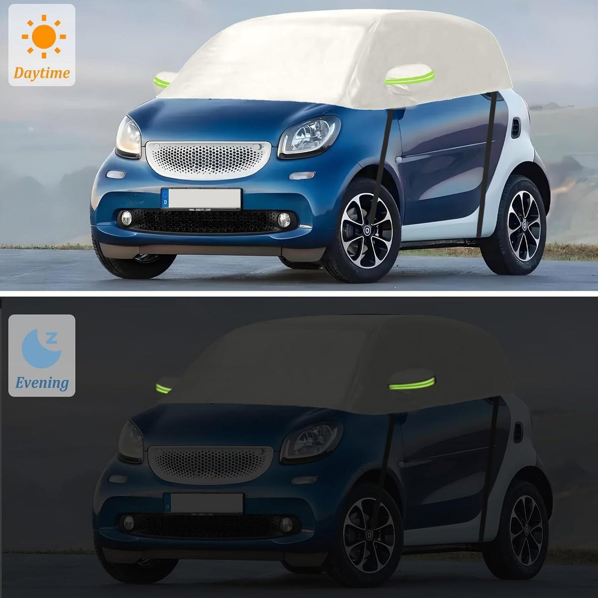 Halbgarage Autoabdeckung Wasserdicht für Smart Fortwo 2006-2025