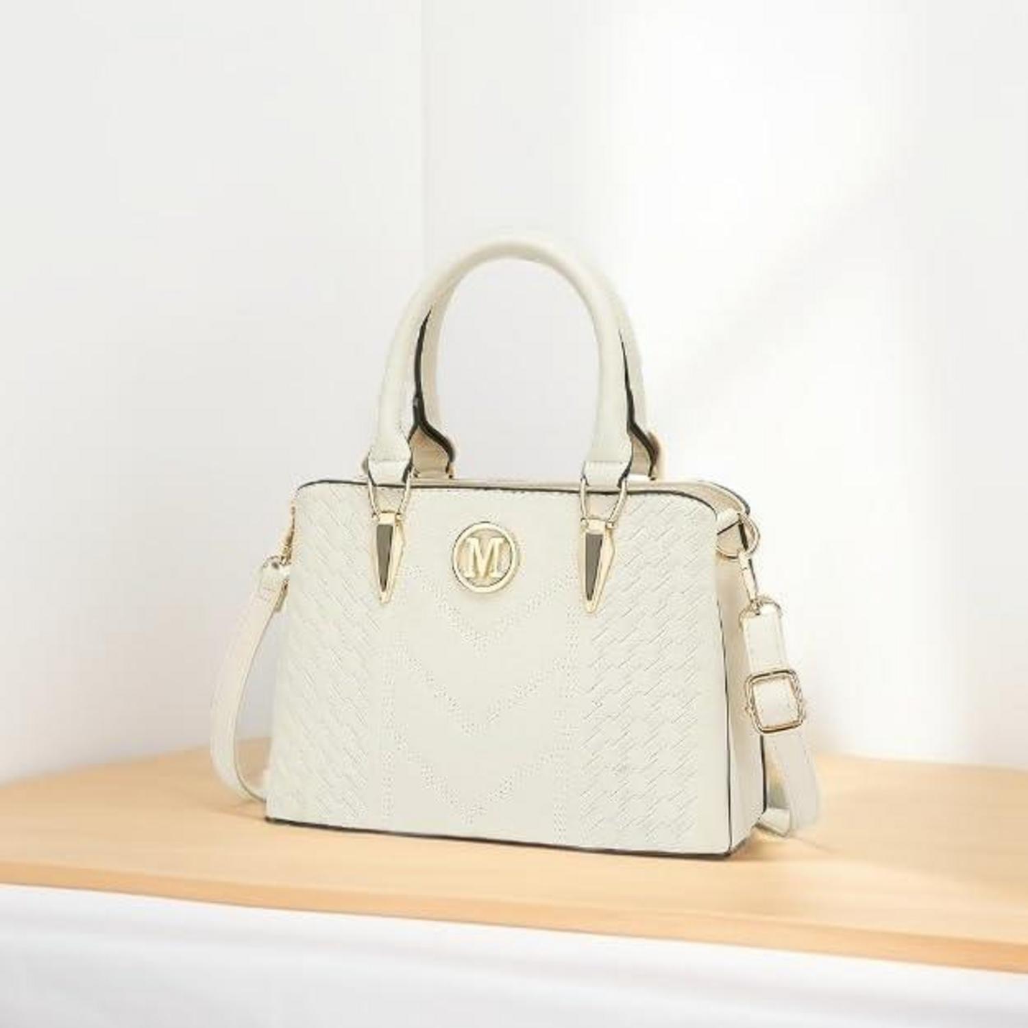 Damen Handtasche Mittelgroß Leder Henkeltasche Lychee Muster