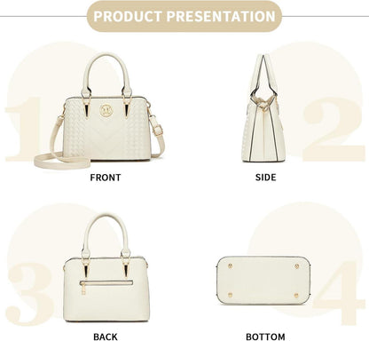 Damen Handtasche Mittelgroß Lychee Muster Schultertasche elegante Henkeltasche