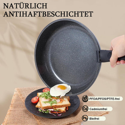 11-teiliges Topfset mit abnehmbarem Griff – Induktion & Antihaftbeschichtung