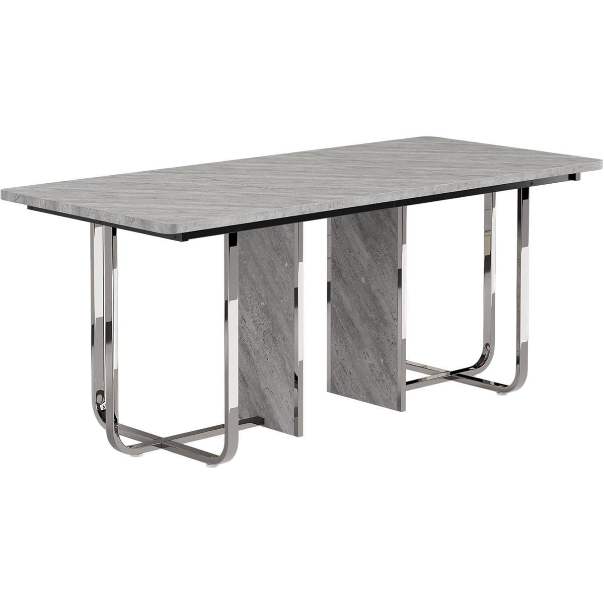 Moderner Esstisch Grau & Silber | 180x80cm | Esstisch für 6 Personen