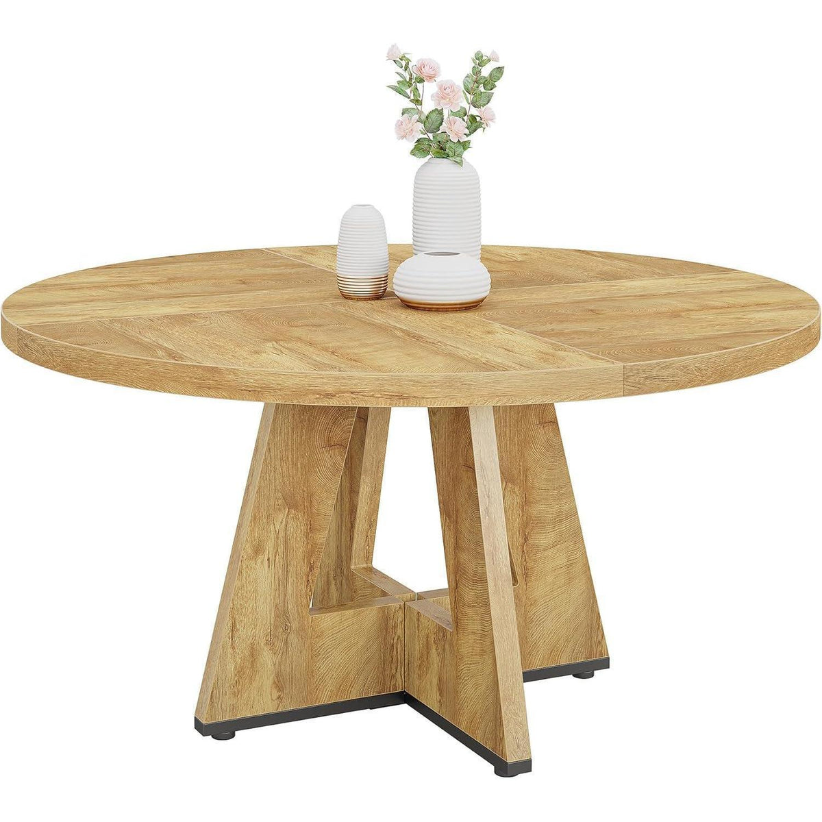 Runder Esstisch Holz 119cm – Bauernhaus Küchentisch für 4 Personen