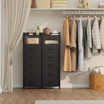 Hohe Kommode mit 5 Stoffschubladen – Schlafzimmer & Wohnzimmer