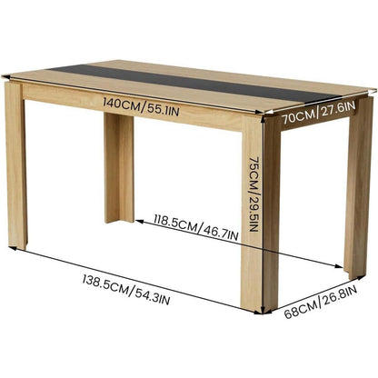 Esszimmergruppe 6 Personen – Holztisch 140x70cm + 6 Stühle