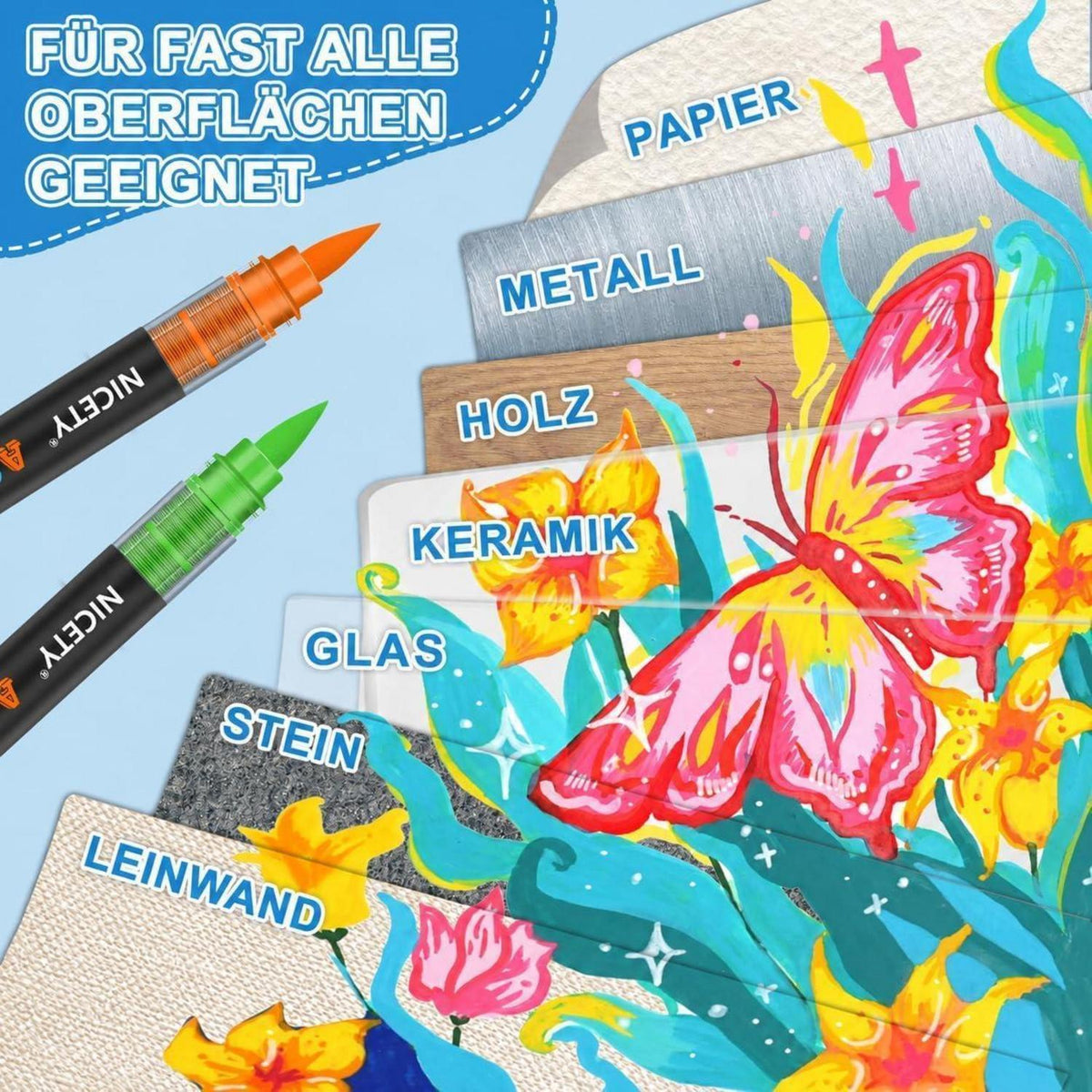 Acrylstifte Set 264 Farben – Pinselspitze für Steine, Holz & mehr