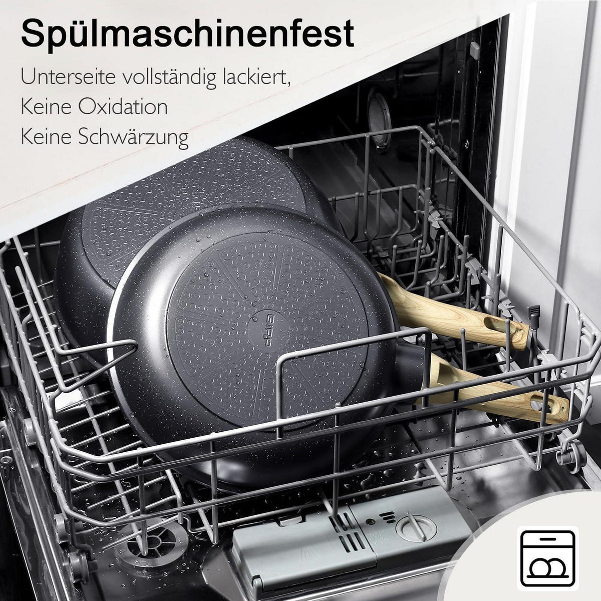 22-teiliges Antihaft Kochgeschirr Set aus Keramik – Grau