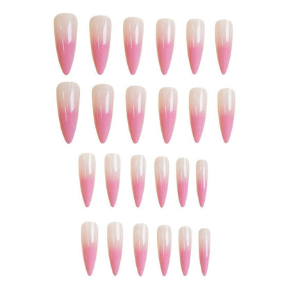 MouyouGlow Stiletto Press on Nails Milchig Weiß Rosa
