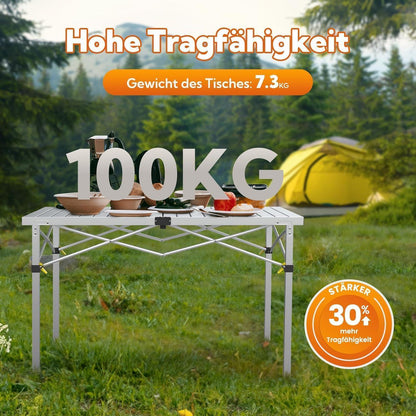 Klapptisch für 6 Personen, 118x70cm, bis 100kg belastbar, mit Tragetasche