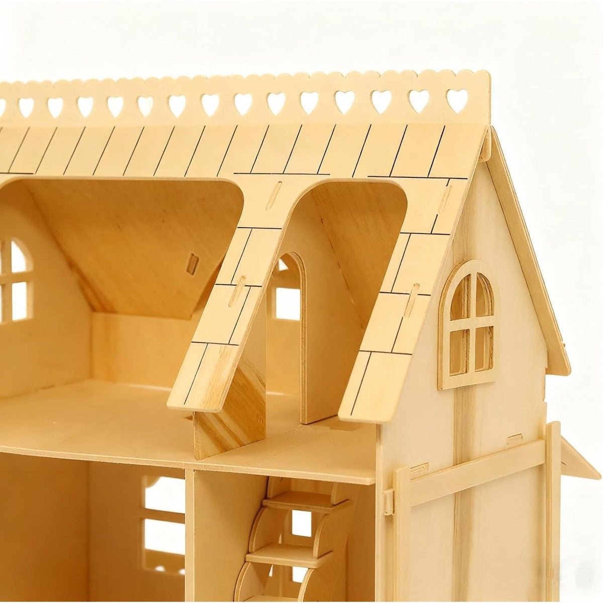 3D Holzpuzzle Haus mit Veranda – Anspruchsvolles Modell zum Basteln