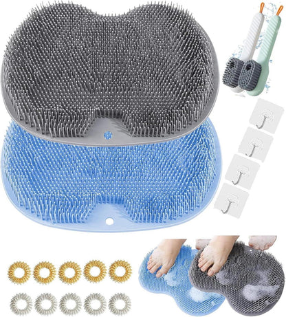 Fußmassagegerät mit Schuhbürsten und Akupressurringen
