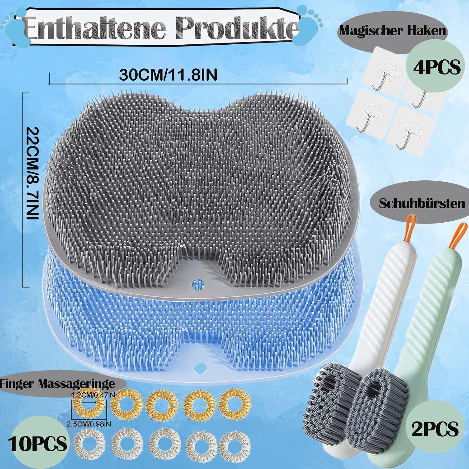 2er Set Fußmassagegerät mit Matte und Schuhbürsten