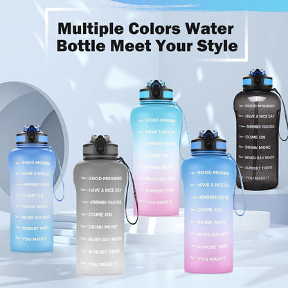 Sport-Trinkflasche 2 Liter mit Strohhalm, BPA-Frei, Auslaufsicher, 2000ml