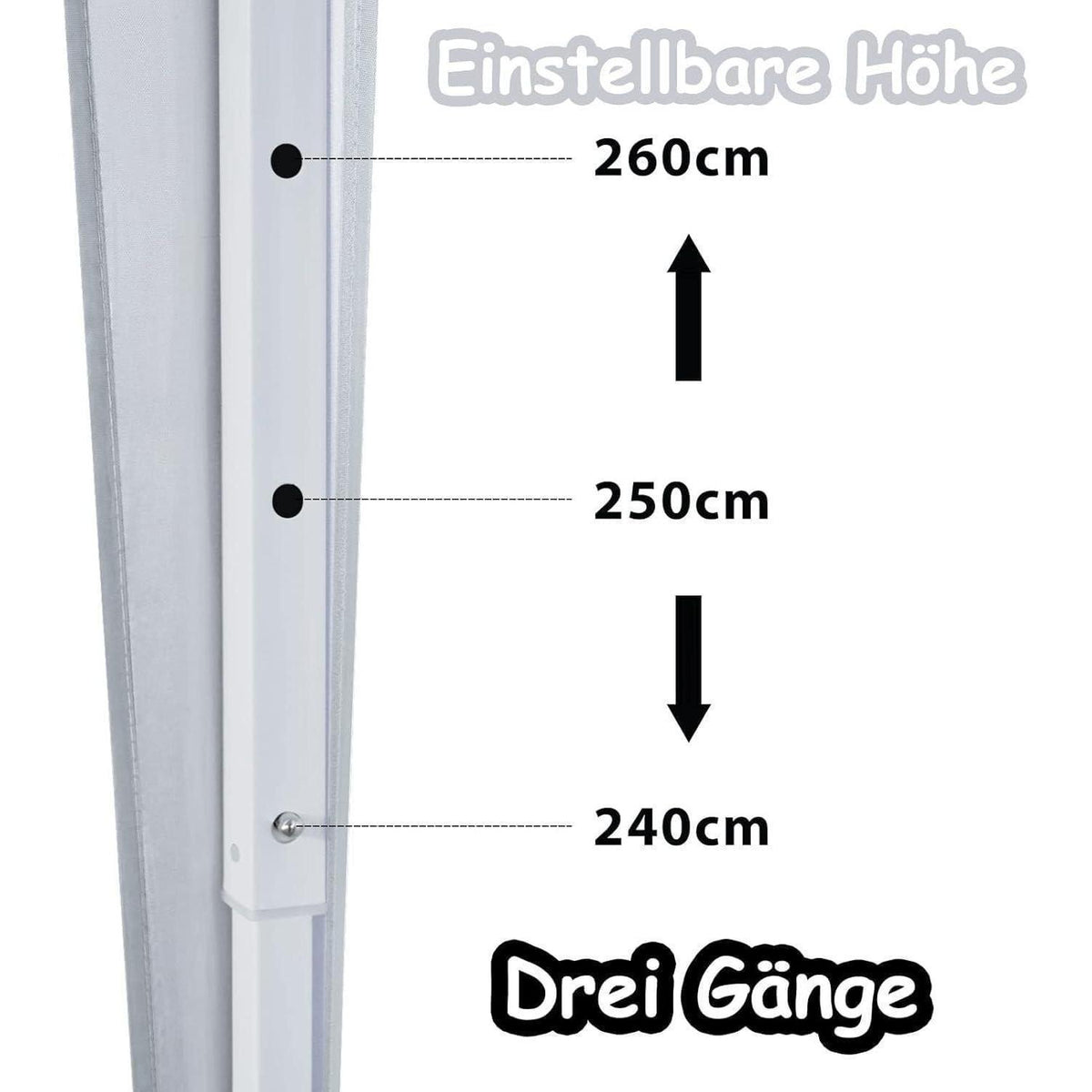 Faltpavillon 2,5x2,5m mit Seitenteilen & Fenstern – Grau