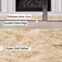 Flauschiger Teppich Beige 160x230cm – Waschbar & Rutschfest
