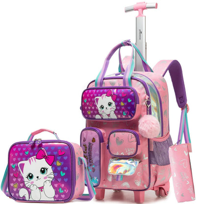 Schulranzen mit Rollen – Kinder Trolley Rucksack für Schule & Reisen