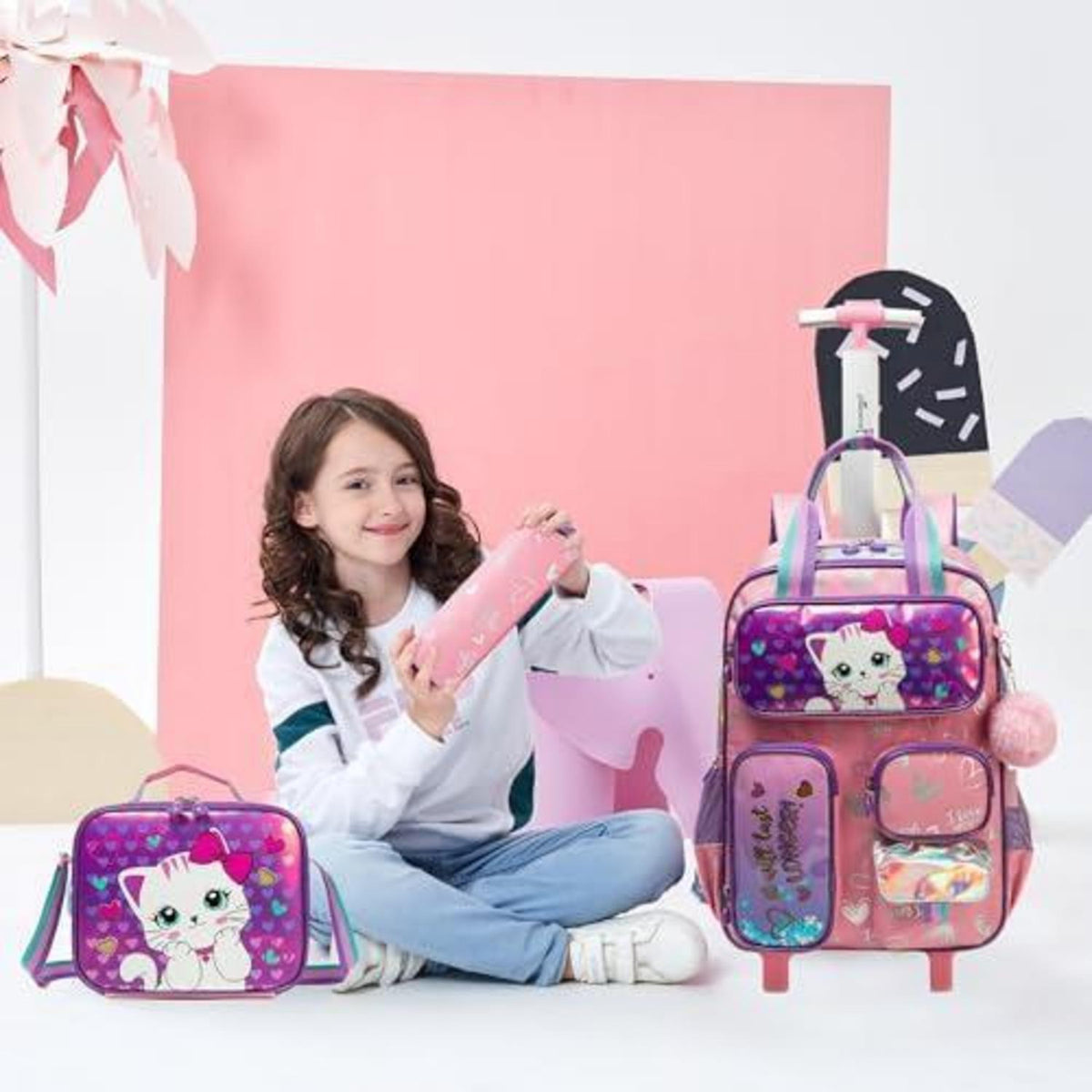 Schulranzen mit Rollen – Kinder Trolley Rucksack für Schule & Reisen