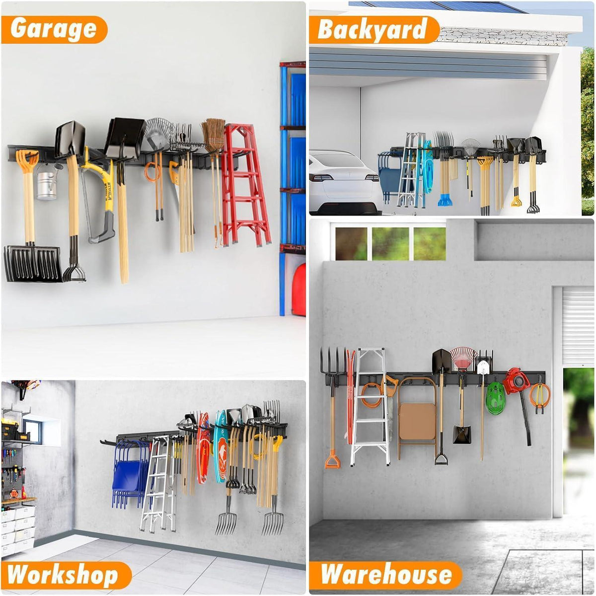 Verstellbares Werkzeugregal für Garage & Werkstatt, 12 Haken