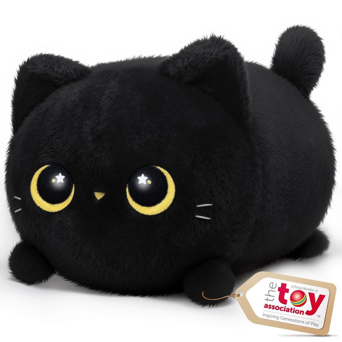 Schwarze Katze Plüschtier – 40cm Kuschelkissen & Geschenk