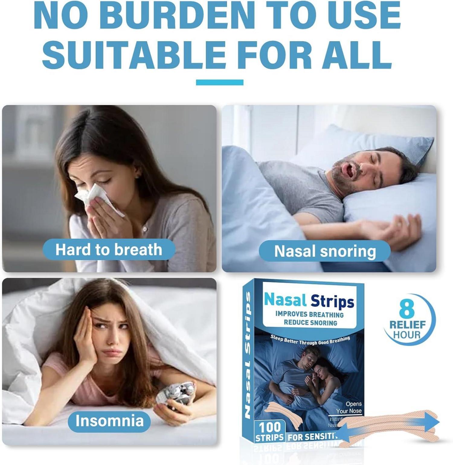 Nasenpflaster 100 Stück Extra-Starker Nose-Strips, Schnarchstopper, Schlaf Verbessern