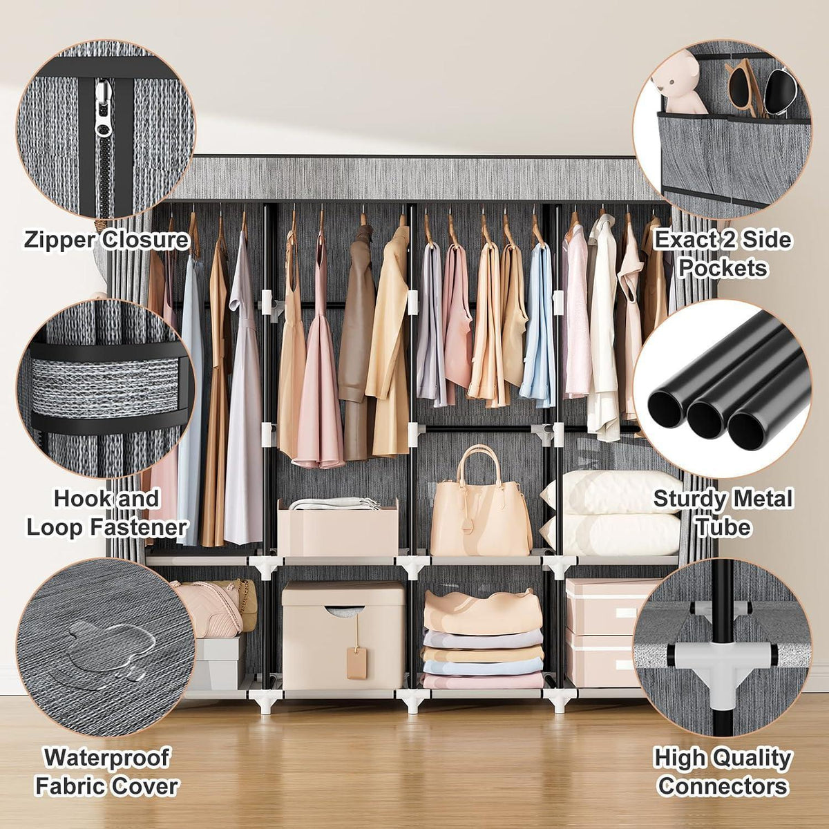 Stoffschrank 170cm breit – Viel Stauraum & Abdeckung