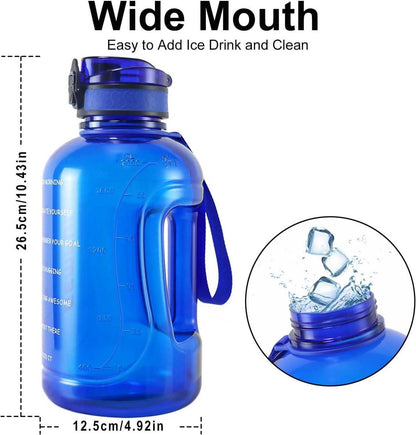 Große 2L BPA-freie Trinkflasche mit Zeitmarkierung & Griff