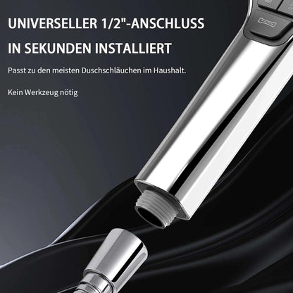 Hochdruck Duschkopf Handbrause 8 Strahlarten Regendusche Silber