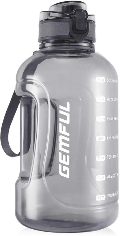 Trinkflasche mit Zeitmarkierung und Griff