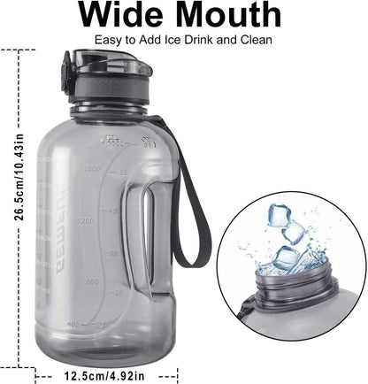 Sport Trinkflasche 2L mit Zeitmarkierung und Griff