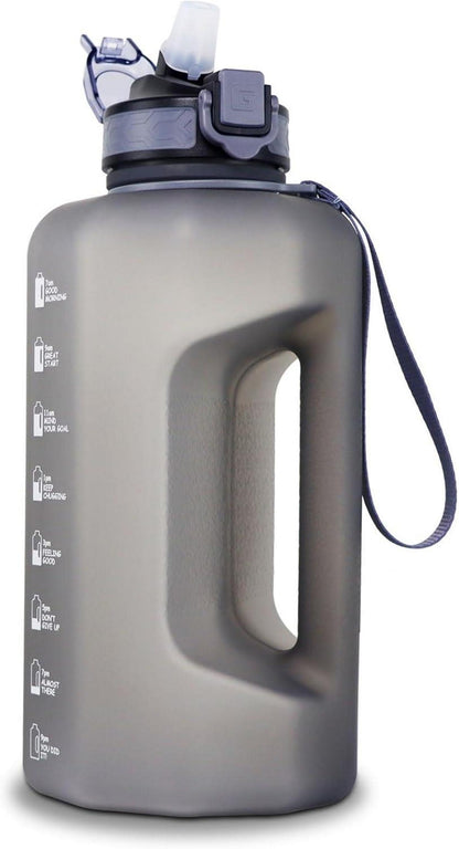 Sport Trinkflasche mit Strohhalm 2,2L Motivationskick