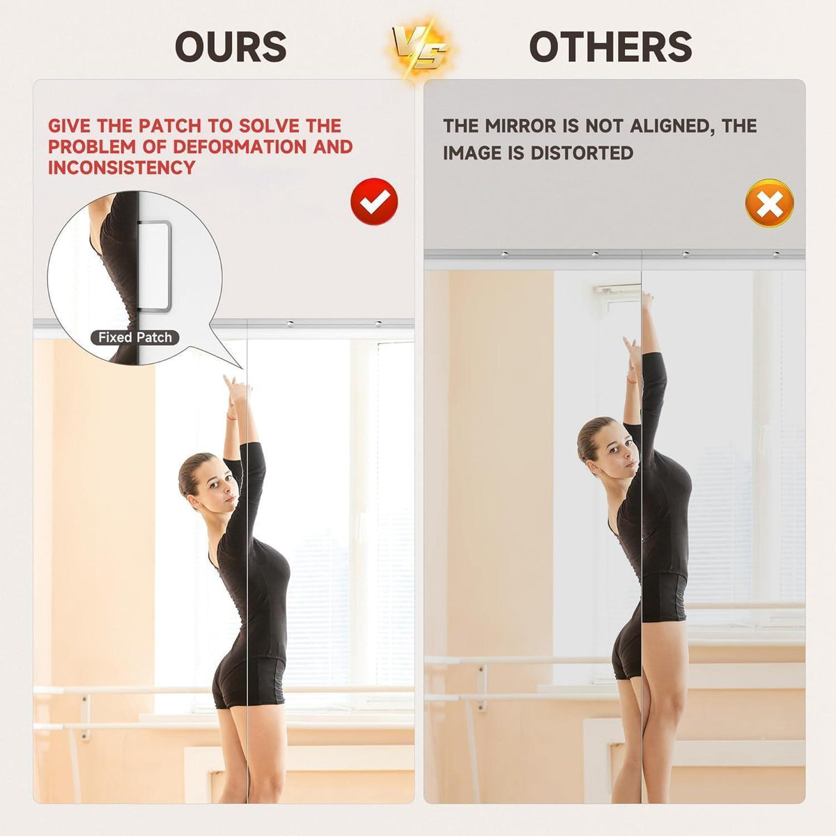Großes Wandspiegel Fitness 200x90cm – Ideal für Yoga & Home Gym