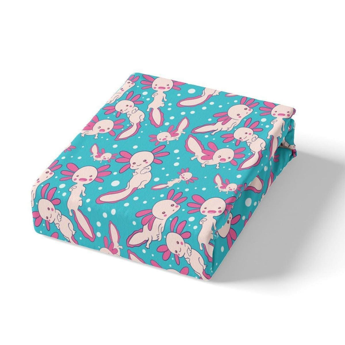 Axolotl Bettwäsche Set Rosa Blau 220x240cm mit 2 Kissenbezügen
