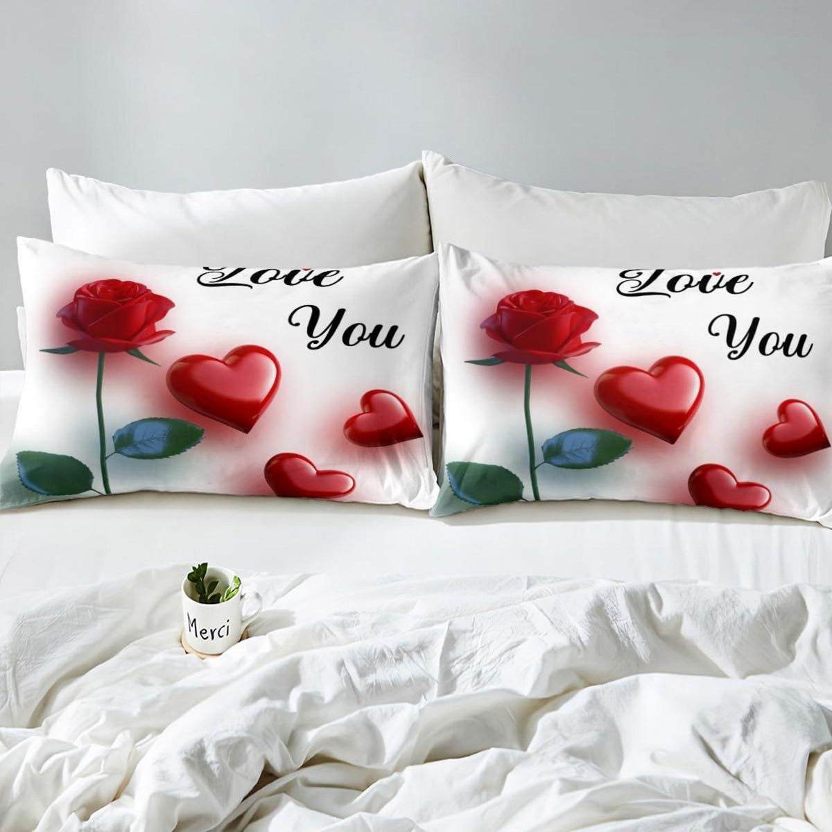 Bettwäsche-Set Rosenmuster 220x240cm - Romantisch & Dekorativ