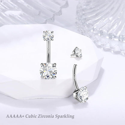14G 925 Silber Bauchnabelpiercing Gold Zirkonia Chirurgenstahl 6-12mm