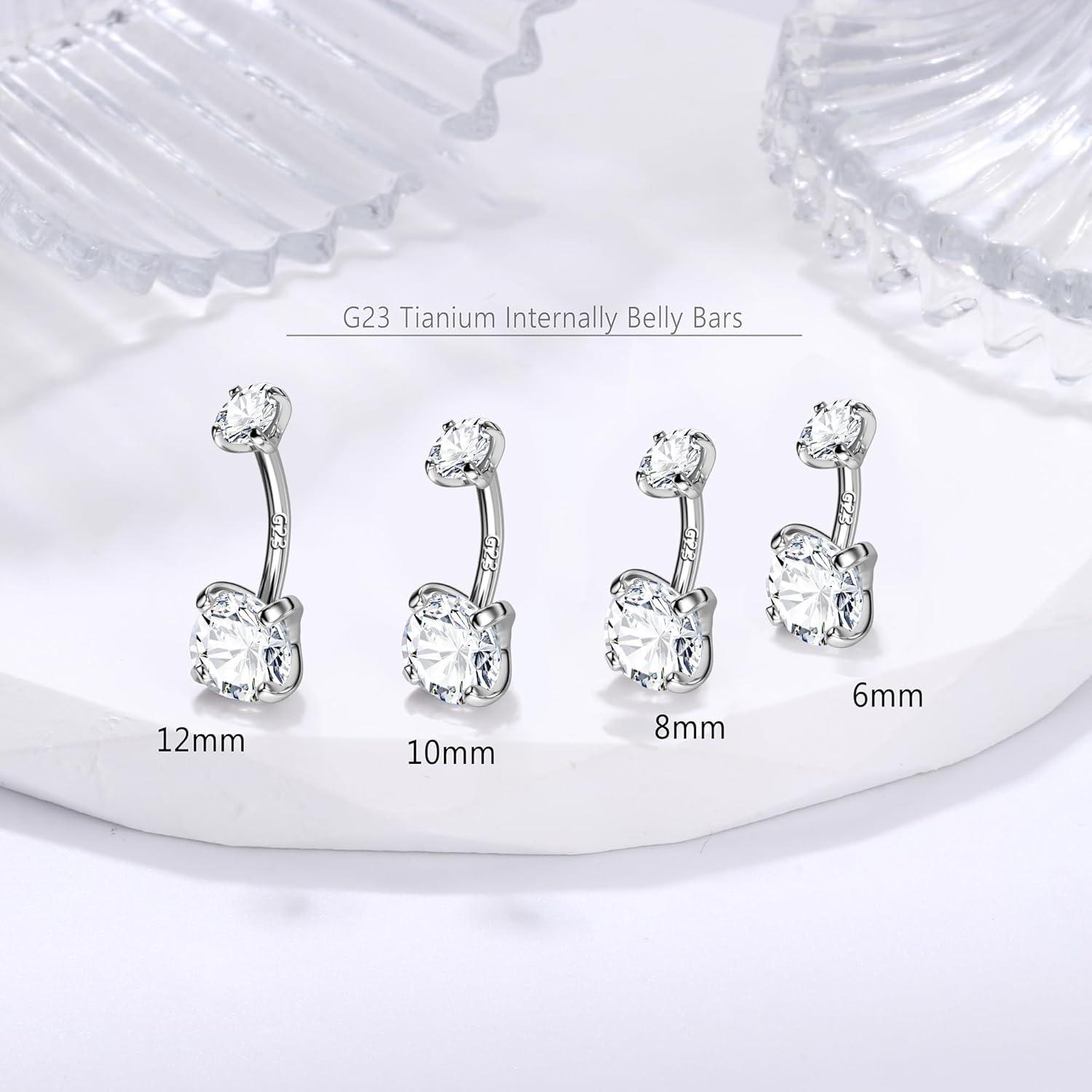 Hypoallergener Titan Bauchnabelpiercing Gold Zirkonia 925 Silber