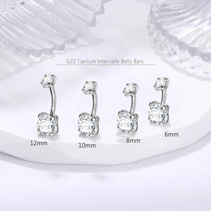 Hypoallergener Titan Bauchnabelpiercing Gold Zirkonia 925 Silber