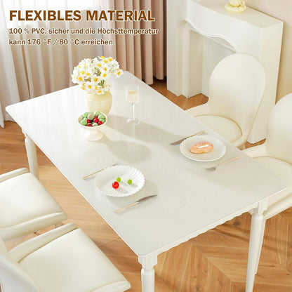 Tischfolie Transparent 90x200 cm – Mattiert, Blasenfrei & Wasserdicht