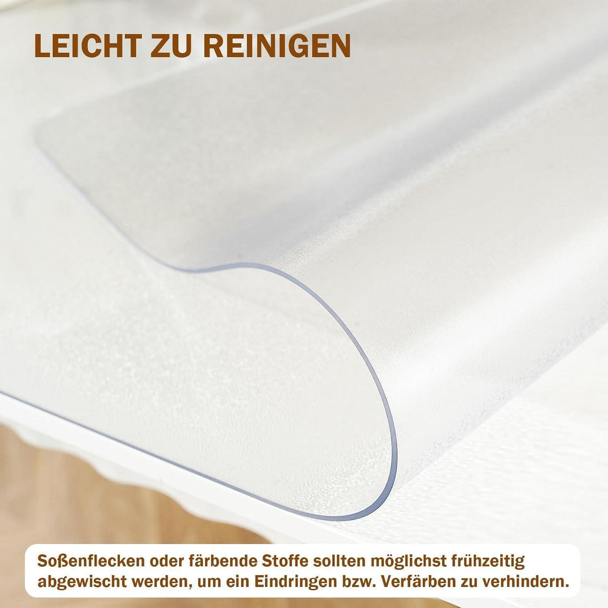 Tischfolie Transparent 90x200 cm – Mattiert, Blasenfrei & Wasserdicht