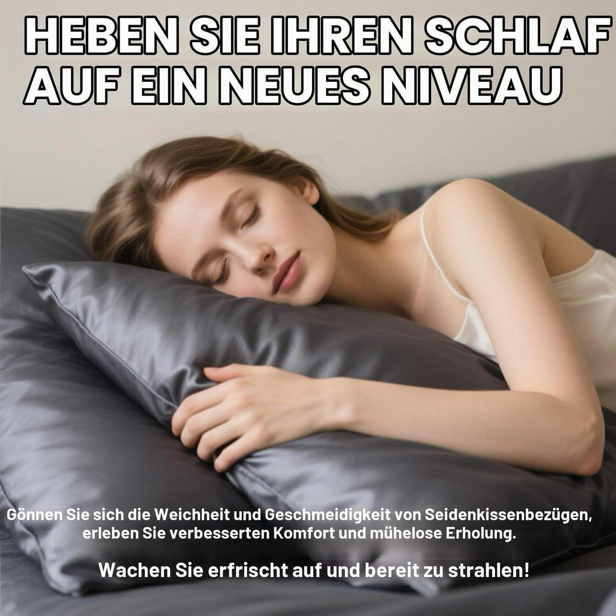 Seidenkissenbezug 2er-Set, 21 Momme, Space Grey