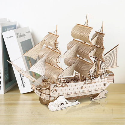 3D Puzzle Segelschiff – Holzmodell Bausatz für Erwachsene