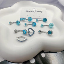 Bauchnabelpiercing Set 14G Chirurgenstahl CZ Herz