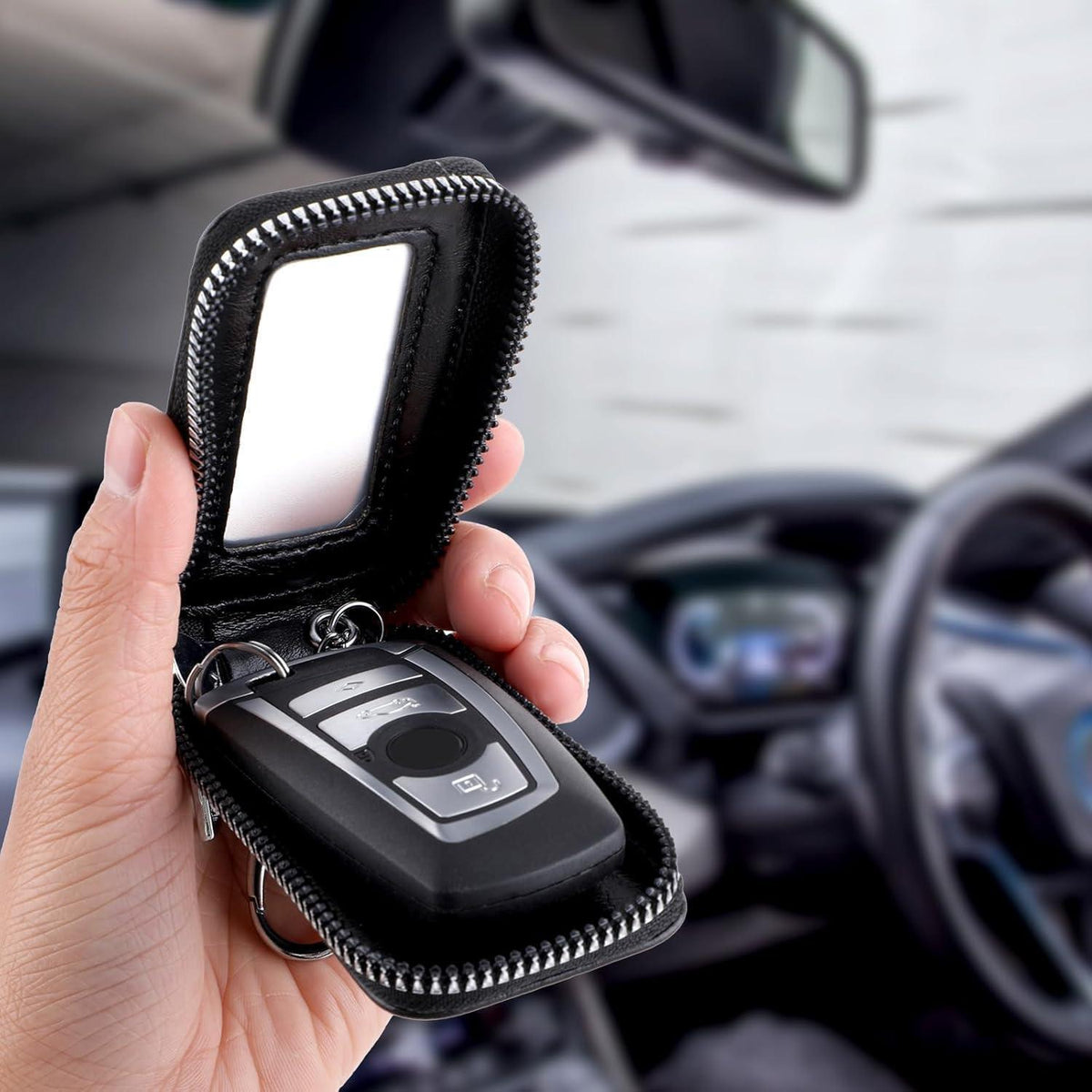 Schlüsseltasche PU mit Karabiner für Autoschlüssel