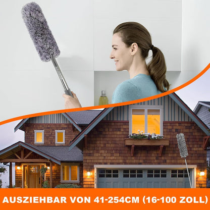 Teleskop Staubwedel Set mit 9 Aufsätzen ausziehbar waschbar