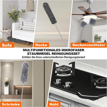 Staubwedel Teleskop lang 9tlg Set 2,54m ausziehbar waschbar Staubwischer Magic Duster