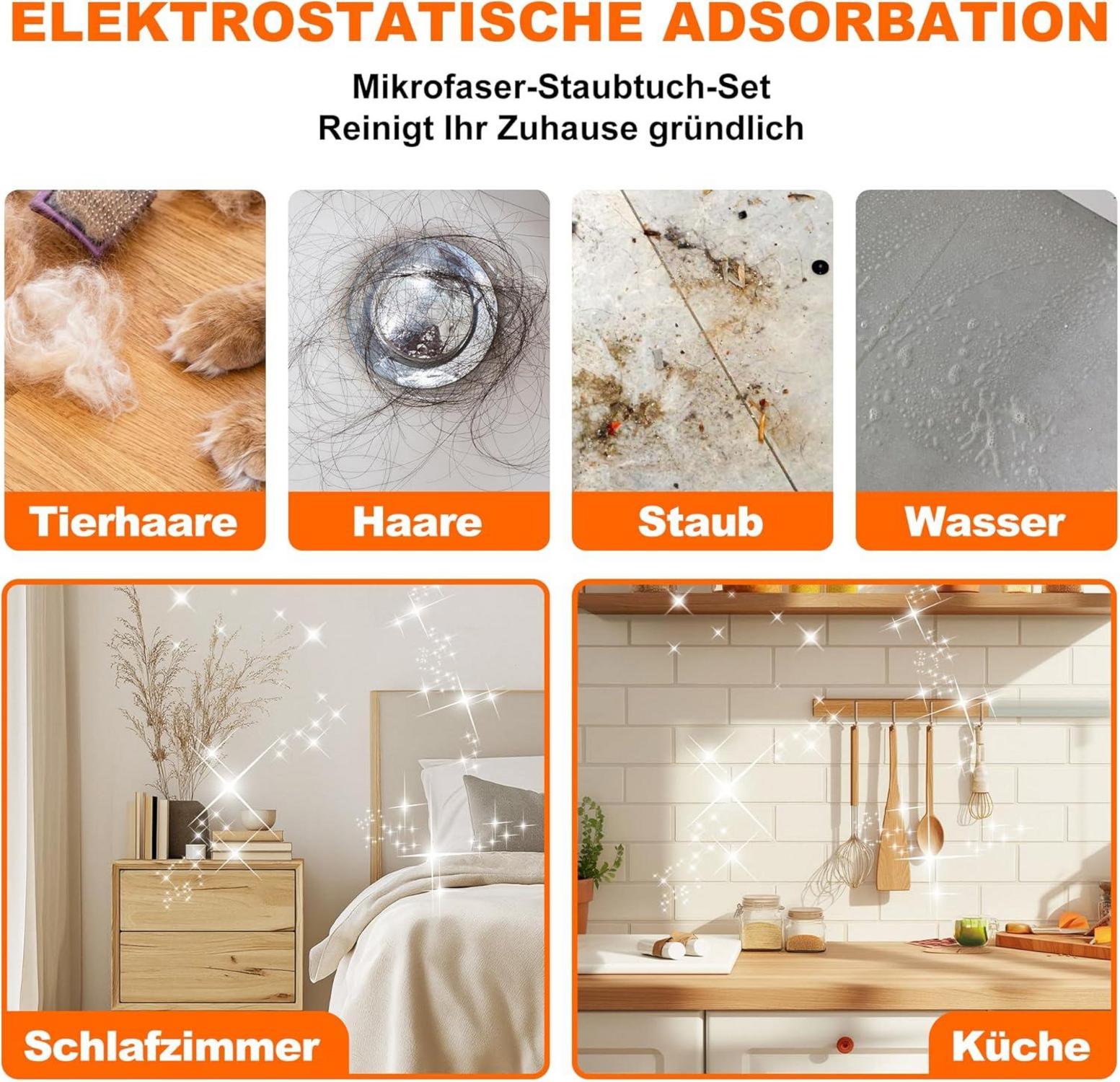 Teleskop Staubwedel 9tlg Set ausziehbar 2,54m waschbar Magic Duster