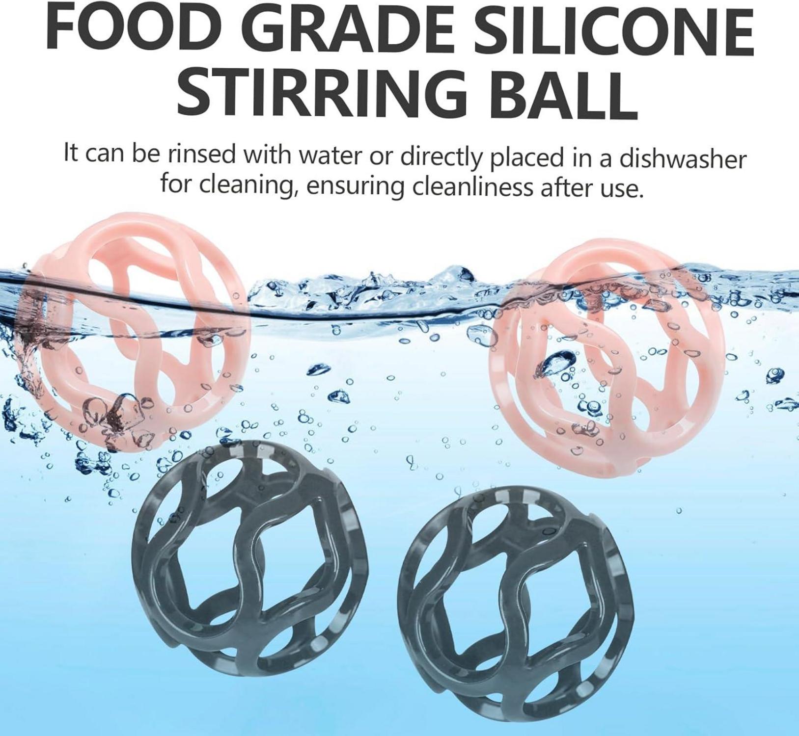 4 Stück Protein Shaker Balls, Tritan Material, rosa und