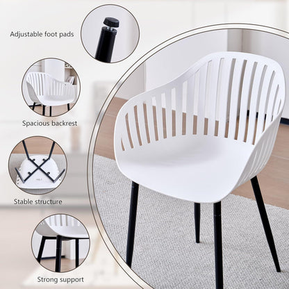 Esszimmerstuhl Set 4er – Weiß, Modern & Ergonomisch