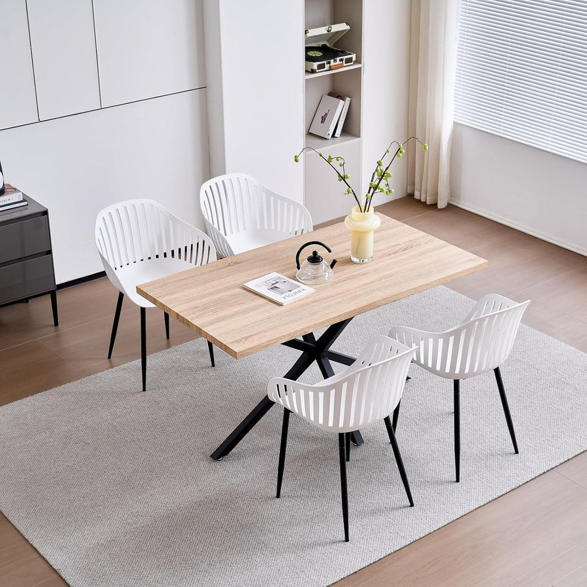 Esszimmerstuhl Set 8er – Weiß, Modern & Ergonomisch