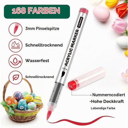 Acrylstifte Set 168 Farben – Brush Tip für Basteln & Malen