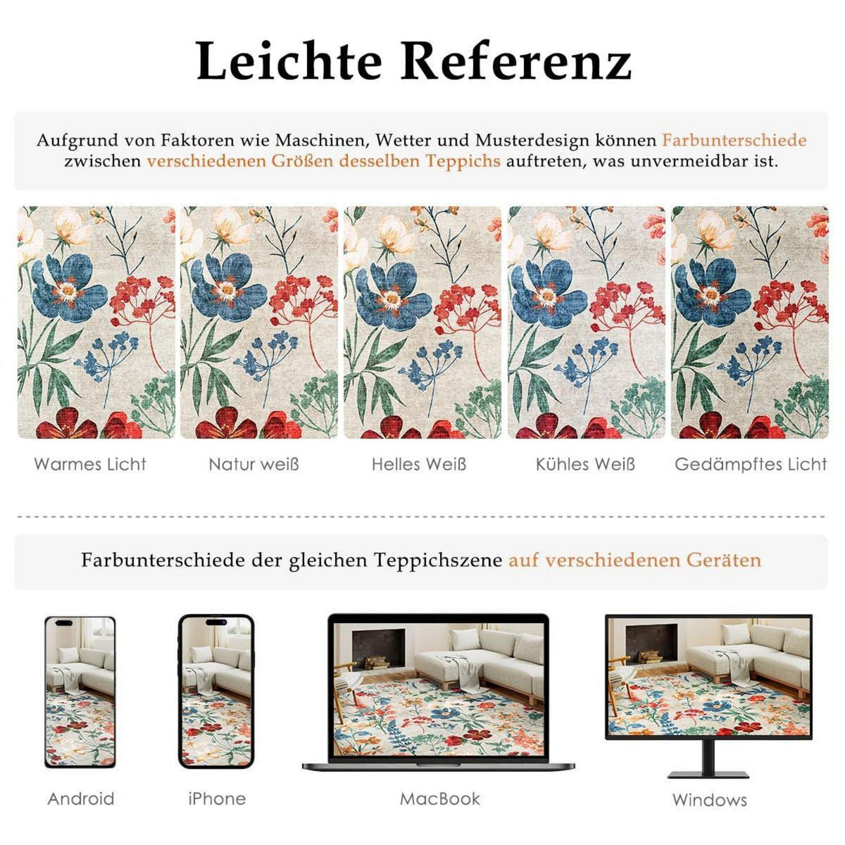 Wohnzimmerteppich 240x300cm Beige – Waschbarer Rechteck Teppich