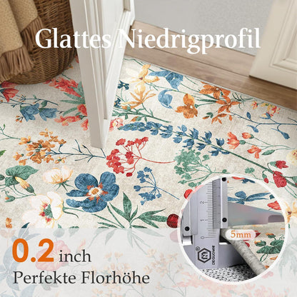 Wohnzimmer Teppich Beige 160x230cm – Waschbarer Rechteck Teppich